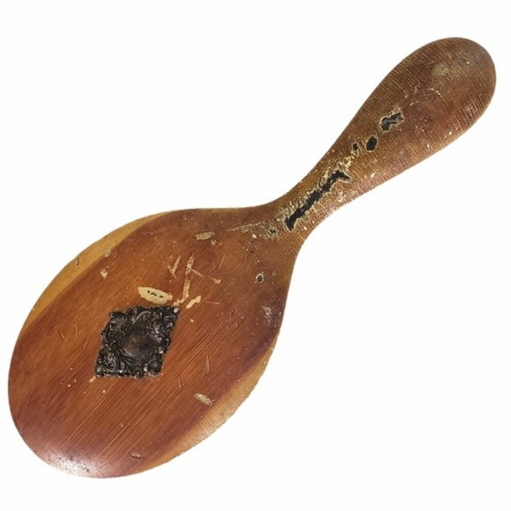 Vintage Wood Hand Mirror